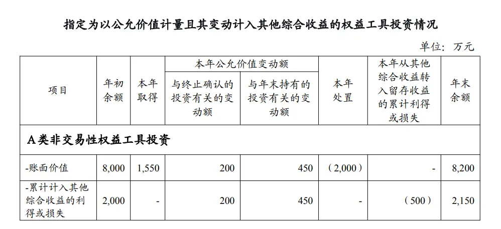 指定为以公允价值计量且其变动计入其他综合收益